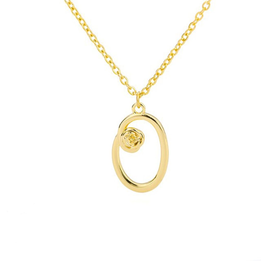 Letter Flower Necklace - Letter O